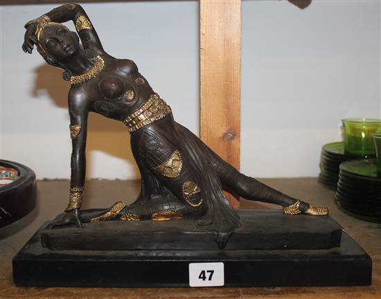 Art Deco figural style bronze dancer